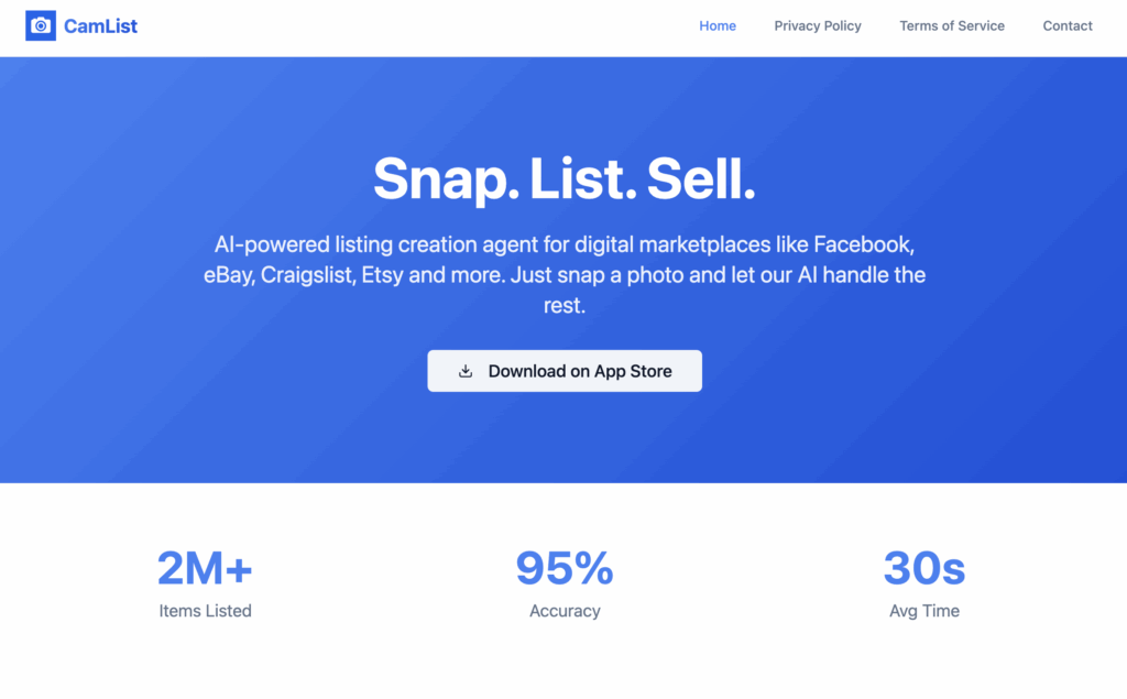 CamListGo an AI-powered app that helps you list products on marketplaces faster
